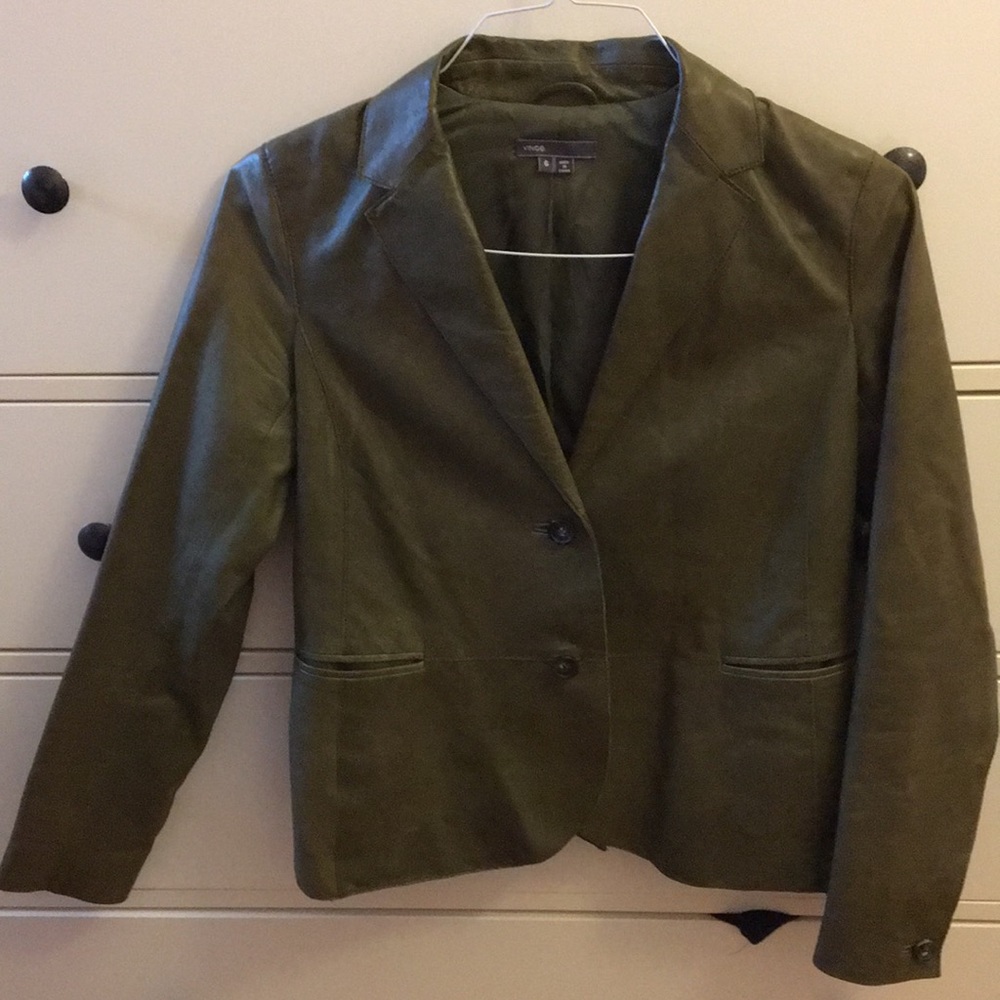 Green Leather Blazer